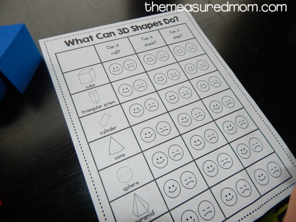 Download these free 3D shape worksheets!