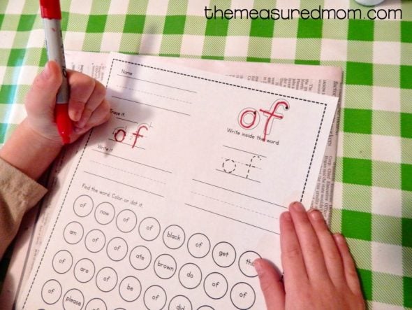 Find over 90 free sight word worksheets for both the preprimer and primer word lists!