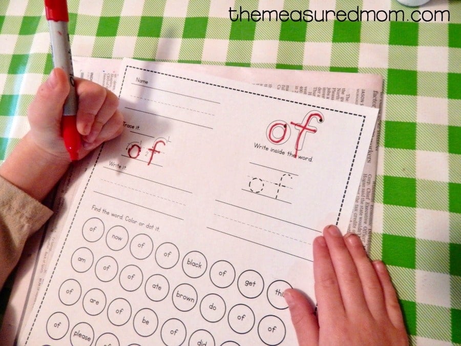 sight word worksheets the measured mom