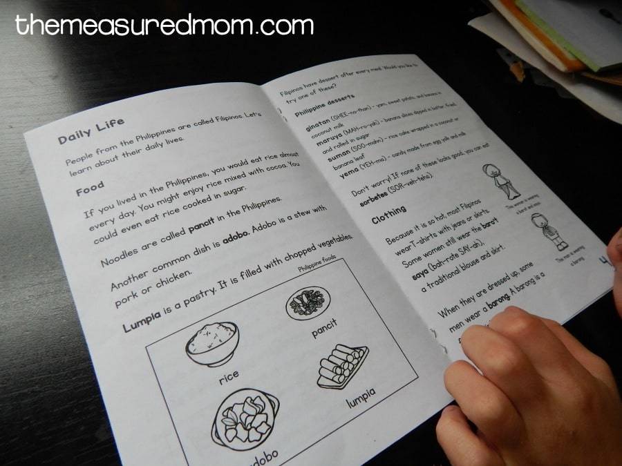 Reading comprehension passage in a book: Philippines - The Measured Mom