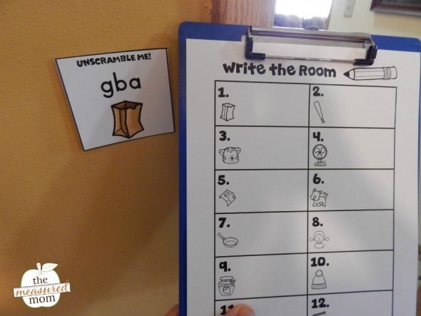 write the room recording sheet