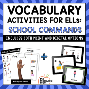 ESL Vocabulary Bundle: School Commands