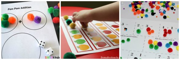 Check out this collection of 11 printable pom pom activities - perfect for building early math and literacy skills!