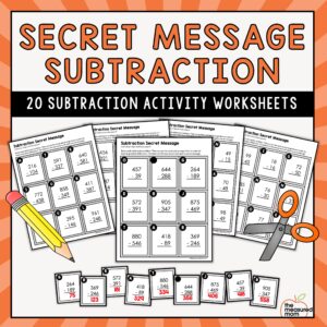 Subtraction Secret Message Worksheets