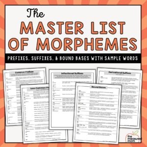 Master List of Morphemes