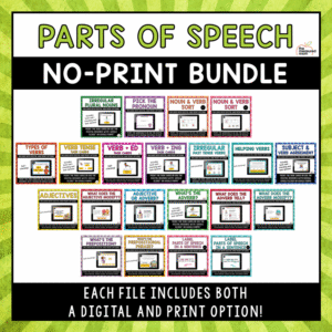 Parts of Speech No-Print Bundle